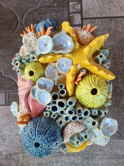 Apartment Kitchen Remodel, Ceramic Coral Reefs, Yellena James, Kitchen Ideas Apartment, Coral Reef Art, Kitchen Ideas Decoration, Coral Sculpture, Sea Sculpture, Modern Kitchen Ideas