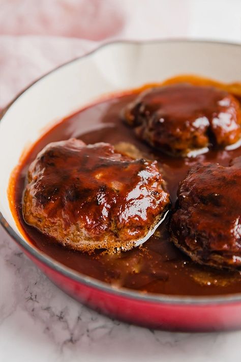 Japanese Hamburger Steak - Unbound Wellness Japanese Hamburger Steak, Japanese Hamburger, Soy Sauce Alternative, Asian Dipping Sauce, Unbound Wellness, Japanese Sauce, Japanese Sweet Potato, Hamburger Steak, Family Fresh Meals