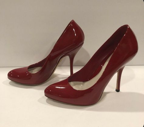 Red Heels Aesthetic Vintage, Dark Red Heels Aesthetic, High Heels 2000s, Type Of Red Color, Dark Red Heels Classy, Ruby Red Heels, Dark Red Heels Prom, Red Leather Heels, Red Designer Heels