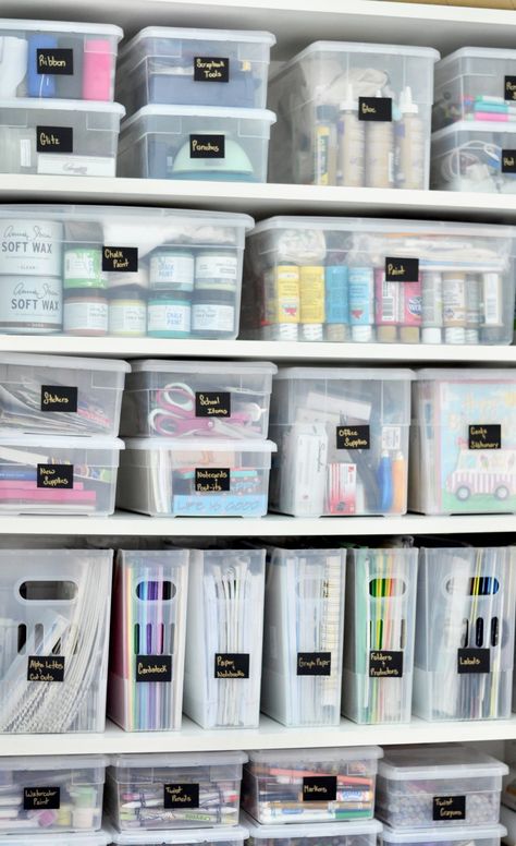 Organized Craft Closet - Intentional Edit - Professional Home Organizer, Phoenix Craft Closet Organization, Organize Craft Supplies, Dream Craft Room, Craft Room Design, The Home Edit, Office Crafts, Home Organisation, Craft Room Storage, Craft Room Office