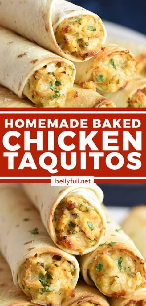 Shredded Chicken Cream Cheese, Chicken Taquitos Recipe, Baked Chicken Taquitos, Chicken Cream Cheese, Taquitos Recipe, Chicken Taquitos, Ground Chicken Recipes, Shredded Chicken Recipes, Chicken Dishes Recipes