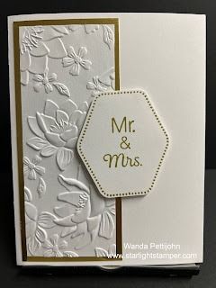 My Creative Corner!: Heartfelt Hexagon, Layered Florals, Wedding Card, Stampin' Up! Stampinup Wedding Cards, Stampin Up Wedding Cards Ideas Simple, Wedding Cards Ideas, Stampin Up Wedding Cards Ideas, Stampin Up Wedding Cards, Hexagon Wedding, Bridal Card, Hexagon Cards, Wedding Shower Cards