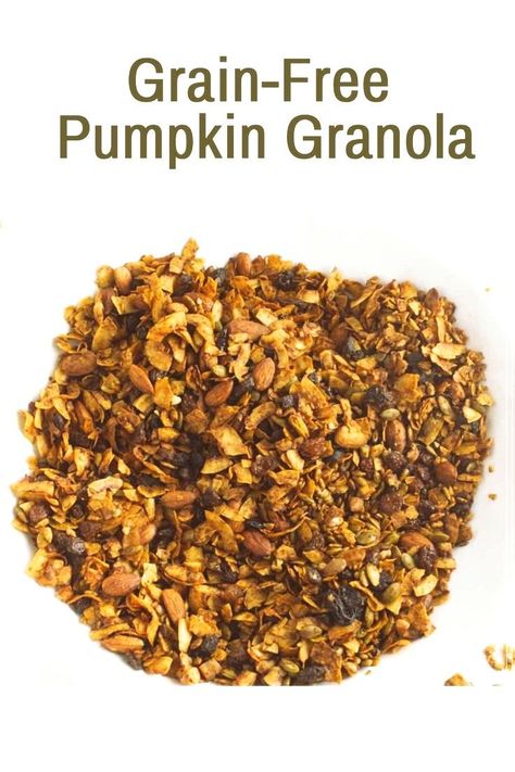 Start your day right with this warm and inviting Pumpkin Spice Grain-Free Granola! Made with wholesome ingredients and bursting with fall flavors, this granola is perfect for fueling your mornings with a delicious and nutritious boost. Plus, it's gluten-free and paleo-friendly!  ☀ Grain Free Granola Recipe, Cinnamon Granola Recipe, Spiced Eggnog, Pumpkin Spice Granola, Granola Ingredients, Pumpkin Granola, Kid Approved Meals, Homemade Pumpkin Spice, Sugar Free Maple Syrup