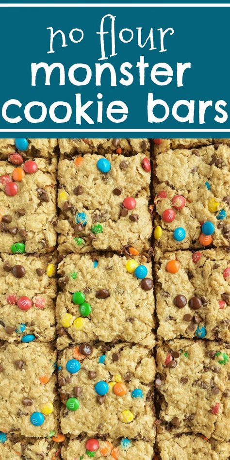 Monster Cookie Bars Recipe, Tarte Vegan, Peanut Butter Dessert Recipes, Oats Chocolate, Monster Cookie Bars, Dessert Cookies, Monster Cookie, Pan Sin Gluten, Cookies Gluten Free