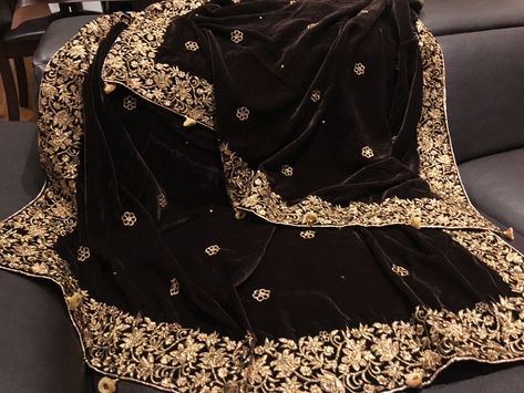 Black Plain Suit With Heavy Dupatta, Heavy Dupatta, Nikkah Dress, Asian Bridal Dresses, Bridal Dresses Pakistan, Asian Bridal, Wedding Decor, Bridal Dresses, Pakistan