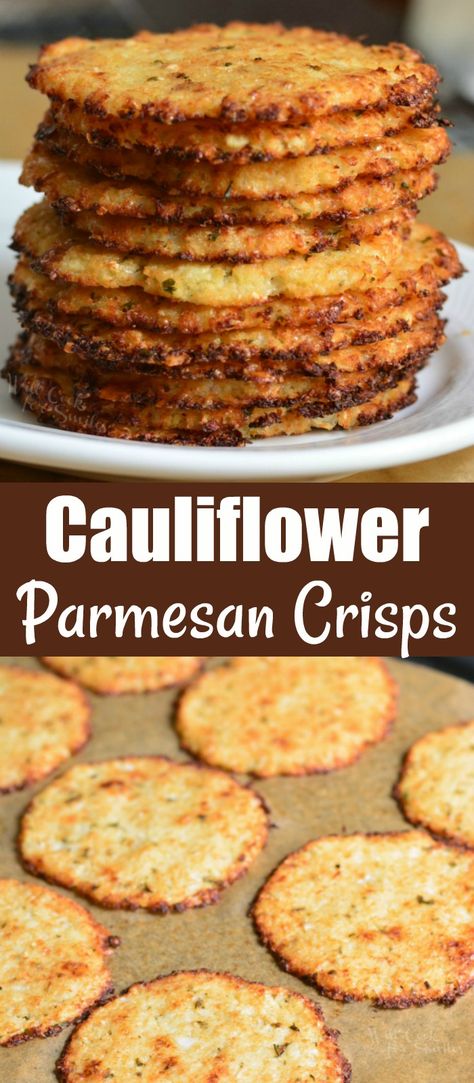 Crunchy Cauliflower, Parmesan Bites, Cauliflower Parmesan, Food Magic, Parmesan Crisps, Head Of Cauliflower, Food Blogs, Low Carb Snacks, Veggie Dishes