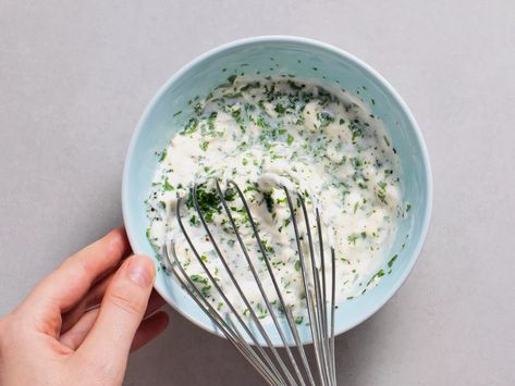 Parsley Salad, Middle Eastern Dishes, Chicken Bowl, Fresh Oregano, Skinless Chicken Thighs, Chicken And Rice, White Sauce, Serious Eats, Coriander Seeds