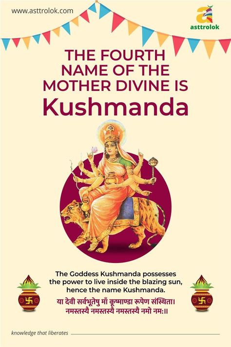 Navratri 4th Day, 4th Day Of Navratri, Goddess Kushmanda, Navratri Goddess, Maa Kushmanda, Navratri Devi Images, Chaitra Navratri, Cosmic Egg, Navratri Wishes