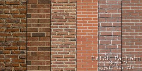 Brick Pattern Set by Ayyuff Sims Brick Wall Cc, Ts4 Wallpaper Cc Brick, Ts4 Brick Wall Cc, Sims 4 Brick Wallpaper, Sims 4 Brick Wall, Sims 4 Brick Cc, Sims 4 Brick Wall Cc, Sims 4 Exterior Wall Cc, Sims 4 Cc Brick Wallpaper