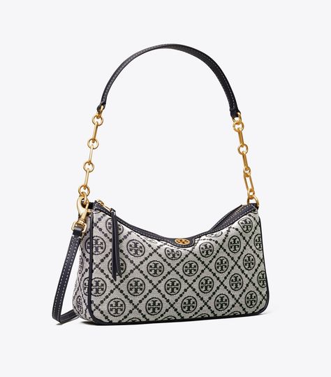 T Monogram Jacquard Studio Bag: Women's Designer Crossbody Bags | Tory Burch T Monogram, Studio Bag, Tory Burch Purse, Daily Bag, Womens Designer Handbags, Tory Burch Handbags, Designer Crossbody, Monogram Bag, Designer Crossbody Bags