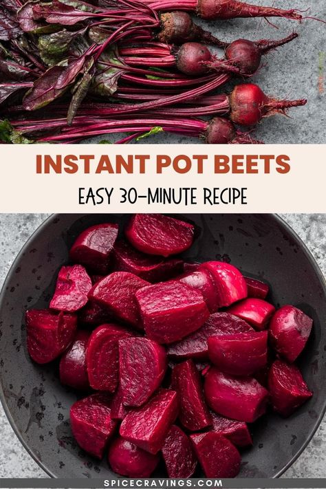 Easy, 30-minute recipe for Instant Pot Beets that results in perfectly tender beets every time. It also includes a cooking time chart for different-sized beets. #instantpotbeets #cooking101 Slow Cooker Beets, Instant Pot Beets, Cravings Recipes, Cooking Beets, Vegetable Soup Healthy, Beet Recipes, Red Beets, Cooking 101, Goat Cheese Salad