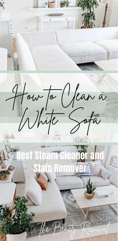 How to clean your light colored sofa, secitional and couch. Steam Clean Couch, Couch Stains, Light Colored Sofa, Colored Sofa, White Fabric Sofa, Deep Cleaning Hacks, White Couch, White Sectional, Light Sofa