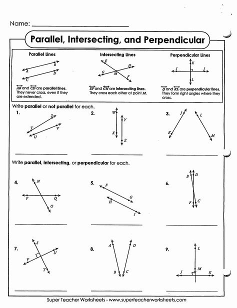 Parallel and Perpendicular Lines Worksheet Fresh Parallel Perpendicular and Intersecting Lines Worksheets – Chessmuseum Template Library Lines Worksheet, Parallel And Perpendicular Lines, Perpendicular Lines, Line Geometry, Angles Worksheet, Triangle Worksheet, Writing Equations, Geometry Worksheets, Algebra Worksheets