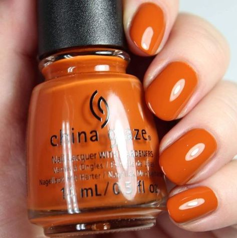 Pumpkin Orange Nails, Dark Orange Nails, Spice Collection, Orange Nail Polish, Glaze Colors, Colors For Dark Skin, Pumpkin Nails, Danger Zone, Nice Nails