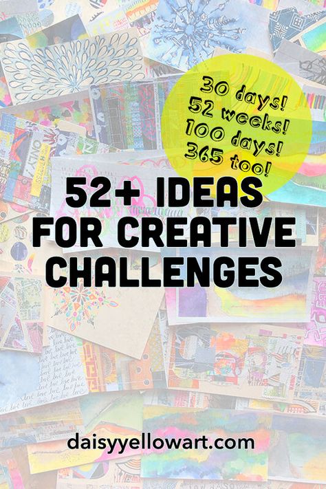 Journal Art Prompts, Art Journal Challenge Ideas, Collage Art Prompts, Art Project Prompts, 100 Day Art Challenge Ideas, Spark Creativity Ideas, Art Challenges Ideas, 100 Day Challenge Art, Daily Creativity Challenge