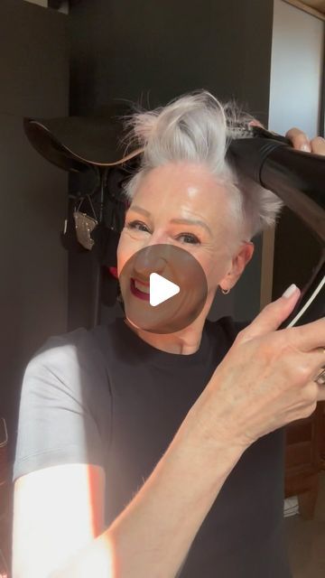 Deborah Darling Hair, Silver Pixie Haircut, Very Straight Hair, Deborah Darling, Morning Hair Routine, Razor Chic, Hair Shape, Morning Hair, Short Silver Hair