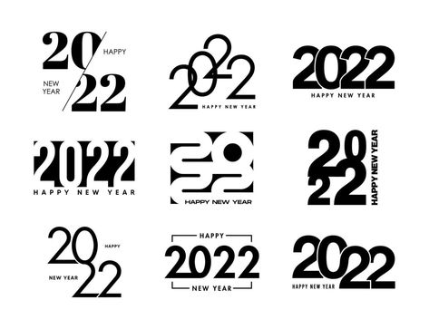 2023 Logo Design Number, 2024 Design Ideas, 2022 Number Logo, Logo With Numbers Graphic Design, Pf 2023 Design, New Year Card Design Ideas, 2022 Number Design, 2024 Number Design Aesthetic, 2024 Number Design