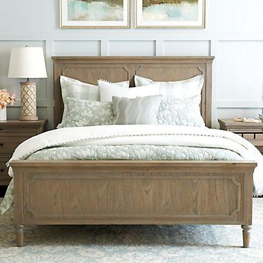 Custom Upholstered Headboard, Daybed Headboard, Elegant Furniture, Panel Headboard, King Bed, Ballard Designs, Beautiful Bedding, Panel Bed, Upholstered Headboard