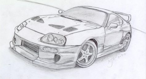 Toyota Supra Drawing, Supra Drawing, Maradona Football, Car Drawing Pencil, Car Drawing Easy, ليلو وستيتش, Supra Mk4, Toyota Supra Mk4, Cars Design