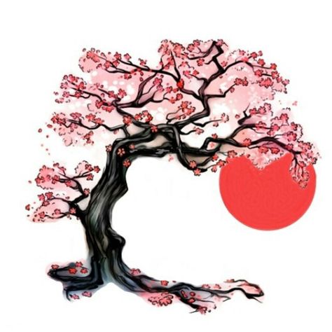 Cherry blossom tree, japanese sun , Photoshop, me want Cherry Blossom Tree Japan, Japanese Blossom Tree Drawing, The Tree Of Life Drawing, Cherry Tree Tattoo Design, Cherry Blossom Tree Tattoos, Japan Tree Tattoo, Tree Tattoo Japanese, Cherry Blossom Tree Tattoo Design, Cherry Blossom Japanese Tattoo