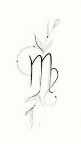 Virgo Symbol Tattoo, Virgo Drawing, Rose Tattoo Stencil, Capricorn Symbol, Virgo Symbol, Tattoo Lettering Styles, Virgo Tattoo, Writing Tattoos, Zodiac Tattoo