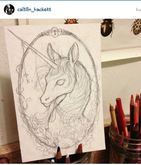 Scary Unicorn Drawing, Unicorn Portrait, Caitlin Hackett, Techno Art, Expressive Drawing, Fantasy Unicorn, Creepy Animals, Unicorn Artwork, Art Connection