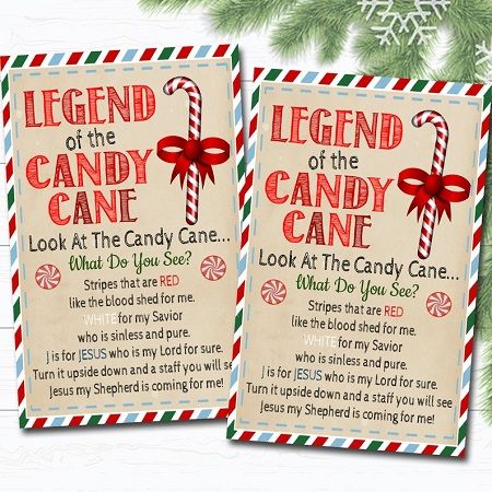 Legend of the Candy Cane, Christian Christmas Candy Cane Story Candy Cane Tags, Grinch Food, Legend Of The Candy Cane, Candy Cane Legend, Candy Cane Cards, Xmas Printables, Candy Cane Gifts, Candy Grams, Presents Ideas