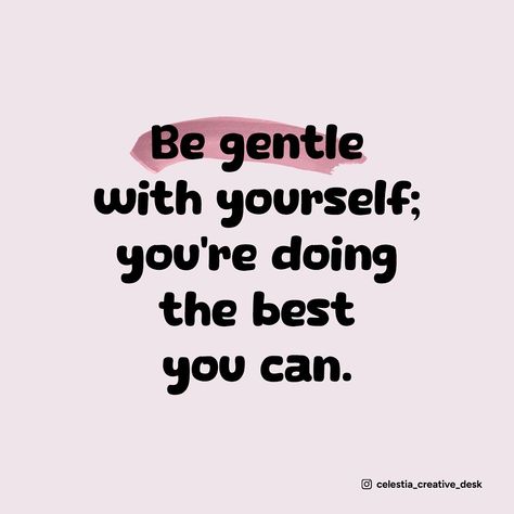 Be gentle with yourself; you’re doing the best you can. 💖 We all need this reminder sometimes. It’s okay to take it slow and give yourself the grace you deserve. 🌸 Follow me for more daily reminders of self-love, and check out my shop in the bio! #bekindtoyourself #selflove #gentlereminder #selfcare #positiveaffirmations #loveyourself #midweekmotivation #mindfulliving #healingjourney #inspirationdaily Try Your Best Quotes, Slow Quotes, Being My Best Self, Trying Your Best, Can Life, Gentle With Yourself, Kindness And Compassion, Take It Slow, Show Yourself