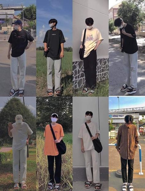 Outfit Cowok Korea, Boy Outfits Aesthetic, Outfit Cowok, Kpop Fashion Men, Guys Fits, Minimalist Fashion Men, Trendy Boy Outfits, Outfits Hombre, Men's Outfits