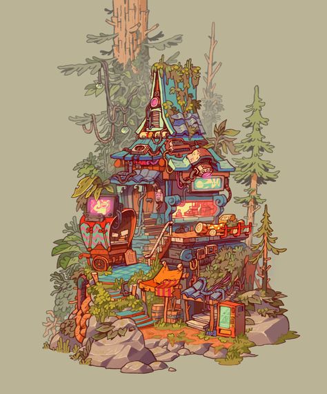 Yuumei Art, Building Concept, Isometric Art, Environment Art, Architecture Concept Drawings, Game Concept Art, 판타지 아트, Environment Concept Art, Environmental Art