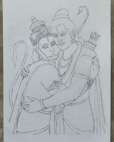 Hanumaan Jee, Ram And Hanuman, Hanuman Ji Drawing, Jai Mahadev, Drawings For Him, Ram Navmi, Rangoli Designs Photos, Ganesh Statue