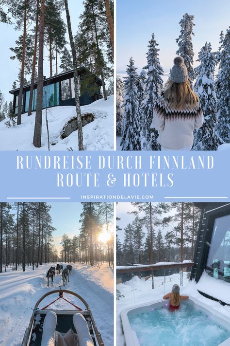 Ihr plant eine Finnland Rundreise im Winter? Ob eine oder zwei Wochen - hier findet ihr Tipps für eine Mietwagenrundreise mit dem Auto sowie Hotel Tipps und eine perfekte Route. Entdecke Finnland auf einer unvergesslichen Rundreise im Winter. #finnland #rundreise Lapland Aesthetic, Travel Bucket List, Finland, Places To Go, Bucket List, Camping, New York, Hotel, Travel