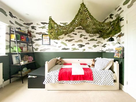 Army Themed Bedroom, Call Of Duty Bedroom Ideas, Army Bedroom Ideas, Army Bedroom Ideas Boys, Camo Bedroom Ideas For Boys, Camo Bedroom Ideas, Kids Army Bedroom, Camo Room Ideas For Boys, Camo Netting Decor