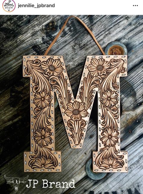 Leatherworking Ideas, Leather Artwork, Leather Letters, Handmade Leather Work, Leather Working Projects, Western Show Shirts, Leather Tooling Patterns, Country Cowboy, Tooling Patterns