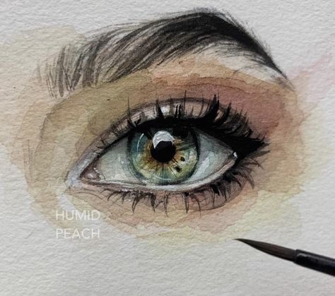 eye watercolor Humid Peach, Watercolor Eyes, Abstract Watercolor Art, Eye Painting, 수채화 그림, Cat Air, Watercolor Paintings Tutorials, Watercolor Drawing, Eye Art