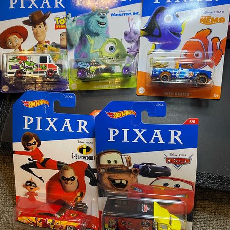 Entire Collection Of Disney Pixar, Set (5 Of 5) Of Hotwheels, Nib Cars Incredibles Finding Nemo Toy Story Monsters Inc Pet And Smoke Free Home