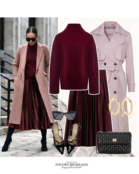 All posts • Instagram Burgundy And Pink Outfit, Worship Team Outfits, Burgundy Dress Outfit, Pink Outfit Ideas, Blush Outfit, Worship Team, Burgundy Outfit, Color Combinations For Clothes, Fall Coat