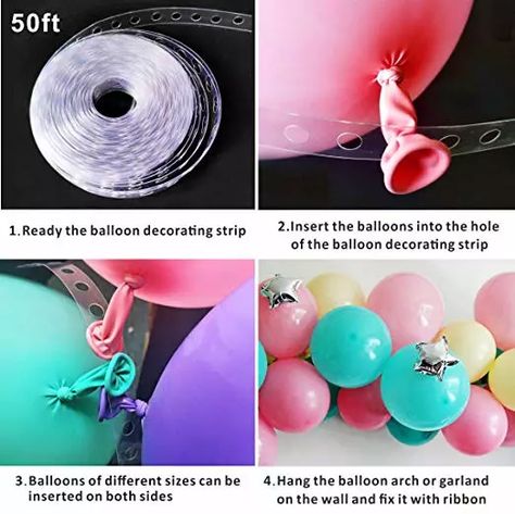 How To Make Your Own Balloon Garland - Swaddles n' Bottles Balloon Arch Diy, How To Make Balloon, Balloon Garland Diy, Diy Balloon Decorations, Birthday Balloon Decorations, Diy Birthday Decorations, Decoration Birthday, Balloon Columns, Balloon Diy