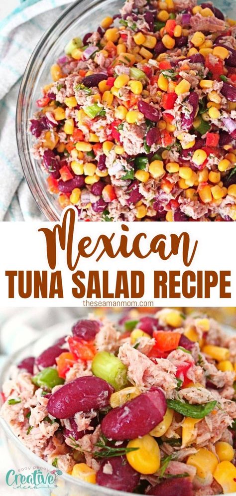 Mexican Tuna Salad Recipe, Mexican Tuna Salad, Mexican Tuna, Salad Mexican, Recipes Tuna, Healthy Foods To Make, Salad For Lunch, Mexican Salads, Healthy Food Guide