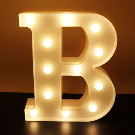 AUSAYE LED Letter Lights Alphabet Light Up Sign Night Light For Wedding Birthday Party Decoration Battery Powered Christmas Lamp Home Bar Decoration Letter B Decor Name Letters On Wall, Led Letter Lights, Alphabet Birthday, Letter Lights, Alphabet Lighting, Hostel Room, Christmas Lamp, Light Up Letters, School Celebration