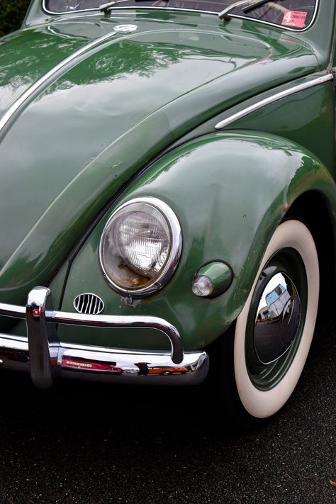 Green Volkswagen Beetle, Beetle Photo, Volkswagen Beetle Vintage, Car Green, Green Beetle, Grey Car, Beetle Car, Carros Vintage, Volkswagen Car