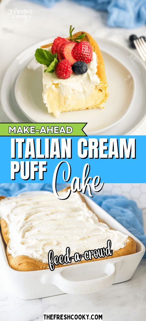 Who needs Cool Whip when you have our amazing Italian Cream Puff Cake recipe? With a delectable pastry shell and a creamy, Italian cream filling, this dessert is sure to impress even the most discerning palates. This recipe is great for holidays and special occasions when you need to feed a crowd. Get the recipe now! Recipe via @thefreshcooky #creampuffcake #largedessert