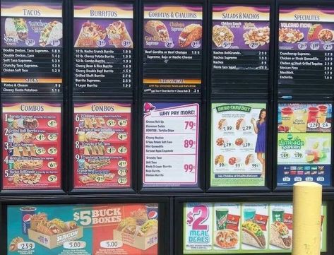 Taco Bell Menu, Steak Quesadilla, Nachos Supreme, Taco Bell Recipes, Fat Food, Taco Humor, Right In The Childhood, Fast Food Menu, Old Commercials