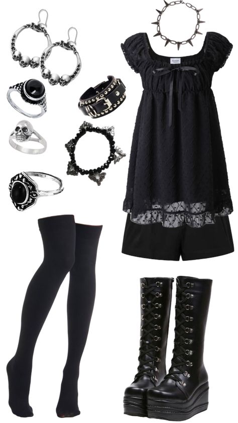 #grunge #vintage #outfitinspo #vibes #like #gothic #preppy Preppy Goth Outfits, Modern Goth Outfits, Gothic Winter Outfit, Gothic Grunge Outfits, Twee Outfits, Grunge Party Outfit, Vamp Fashion, Gothic Preppy, Preppy Shuffles