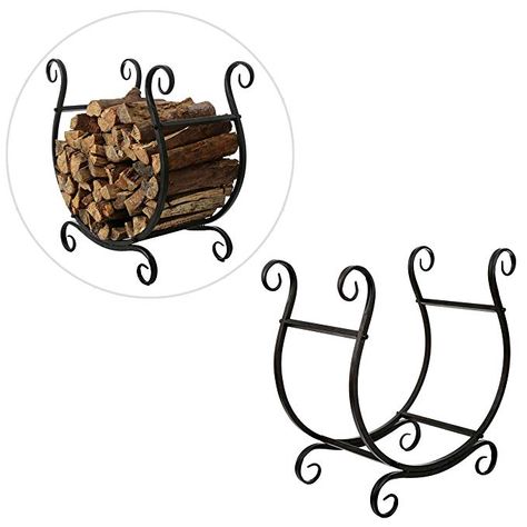 Amazon.com: MyGift Scrollwork Firewood Rack, Freestanding Fireside Log Storage Holder, Black: Home & Kitchen Firewood Storage Outdoor, Scrollwork Design, Shadow Box Shelves, Black Store, Firewood Racks, Log Storage, Black Rack, Firewood Logs, Firewood Holder