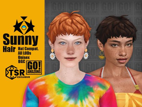 The Sims Resource - Sunny Hair Sims 4 Short Hair Cc, Sims 4 Short Hair, Hair Bobs, Sunny Hair, Sims 4 Family, Ball Hairstyles, Sims 4 Mm, The Sims 4 Download, All Hairstyles