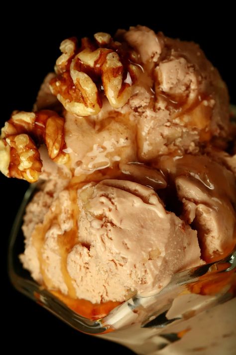 Maple Walnut Ice Cream Recipe, Walnut Ice Cream Recipe, Maple Walnut Ice Cream, Maple Ice Cream, Kitchen Aid Ice Cream, Walnut Ice Cream, Cinnamon Ice Cream, Easy Ice Cream Recipe, Honey Walnut