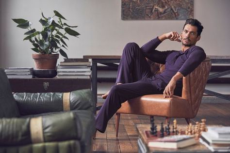 David Gandy reveals the man behind the fashion icon - and those tighty whities - Mirror Online Mens Loungewear Fashion, Best Weighted Blanket, Designer Loungewear, Stylish Pajamas, Chair Pose, Fashion Tips For Men, Loungewear Fashion, Super Model, Lounge Outfit