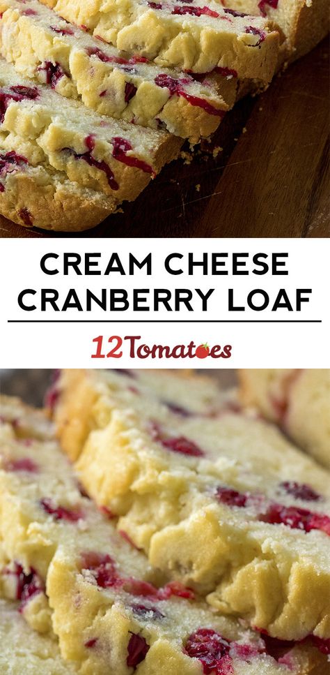 Cream Cheese Cranberry Loaf | 12 Tomatoes Cranberry Loaf, Cranberry Cream Cheese, Cranberry Bread, Cranberry Cheese, 12 Tomatoes, Cranberry Recipes, Monkey Bread, Crumpets, Loaf Cake