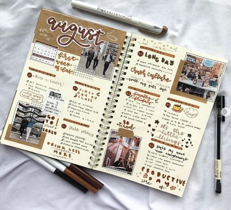 Here is a brown aesthetic weekly bullet journal spread for August by  moonchildbujo. I love the old rustic feel of this weekly spread.Here are 34 August Bullet Journal ideas and layouts for your inspiration. We’ve covered everything from cover pages to monthly spreads.  Click on this pin to discover more such August Bujo ideas, minimalist August Bullet Journal Monthly, August Bullet Journal cover  #bulletjournal #augustbujo #bulletjournaling Journaling Vintage Ideas, Vintage Journal Ideas Scrapbook, Journaling Ideas Vintage, Journal Favorites List, Scrapbook Ideas Cover Page, Scrapbook Vintage Ideas, Journal Vintage Ideas, Journal Ideas Vintage, Scrapbook Ideas Cover